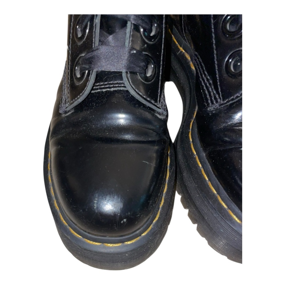 DR.MARTENS Molly Leather Platform Boots in Black Buttero SIZE 9 - Picture 4 of 12